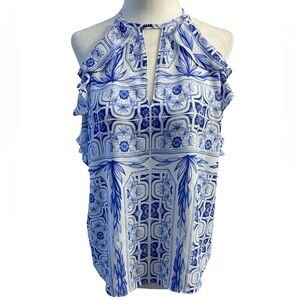 Amanda Uprichard Blue And White Blouse Size S